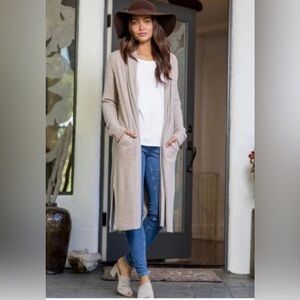 BAREFOOT DREAMS “CozyChic Lite Catalina” Long Cardigan Cream Duster